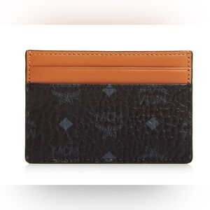 MCM Claus Card Case - Black Cognac